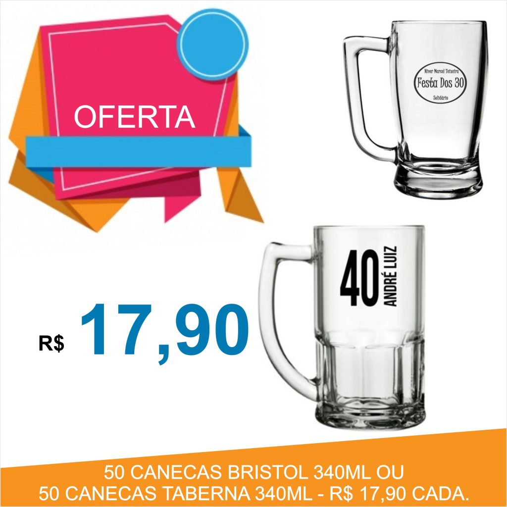 CANECAS DE VIDRO PERSONALIZADAS
