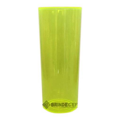 Copo Long Drink Neon Personalizado amarelo