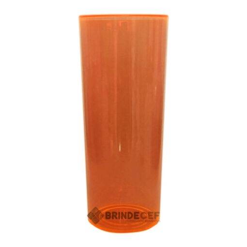 Copo Long Drink Neon Personalizado laranja