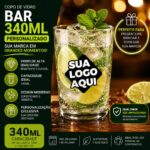 Copo de Vidro Personalizado Bar 340ml