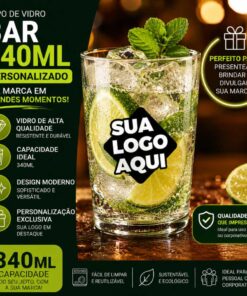 Copo de Vidro Personalizado Bar 340ml