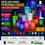 Copos com Canudo Personalizados 550ml