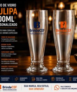 Copos de Vidro Tulipa 300ml Personalizados para Cerveja