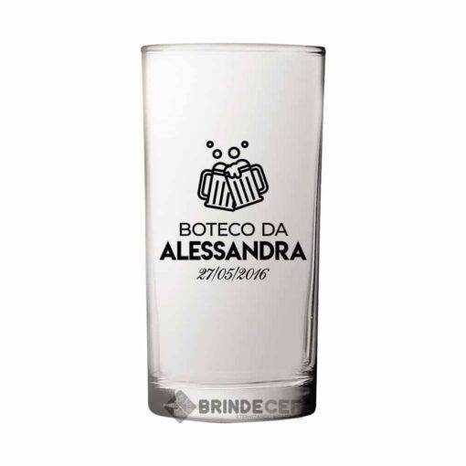 Copo de Vidro Personalizado Cylinder 300ml para Brindes