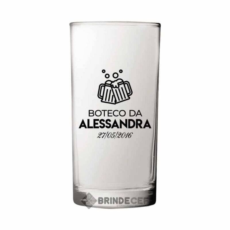 Copo de Vidro Personalizado Cylinder 300ml para Brindes