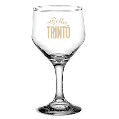 Taça de Vidro Personalizada Bistrô para Vinho Tinto e Branco Bella Trinto