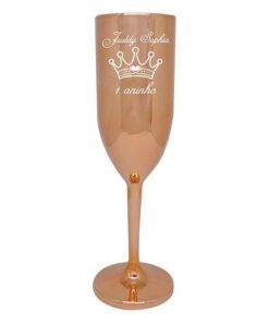 Taça de Champanhe de Acrílico 190ml Personalizada Metalizada