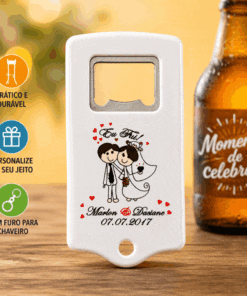 Abridor de garrafa personalizado furo