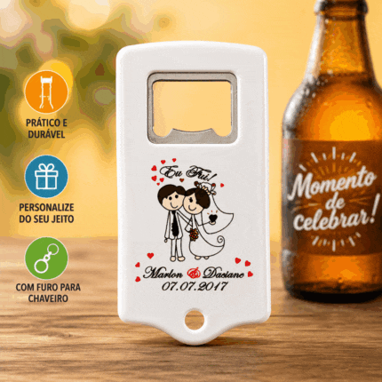 Abridor de garrafa personalizado furo