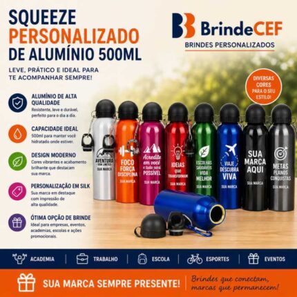 Squeeze Personalizado de Alumínio 500ml
