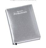 Agenda Compacta Metalizada Lisa Prata
