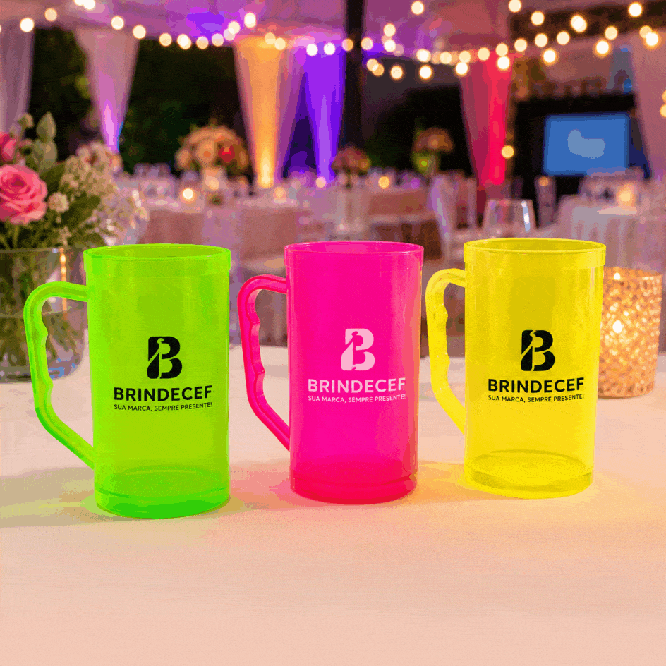 Caneca de Acrílico Personalizada Neon 300ml Caneca de Acrílico Personalizada Neon 300ml