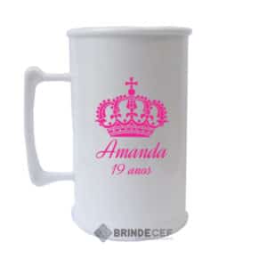 Caneca de Acrílico Personalizada Opaca Branca 400ml 2