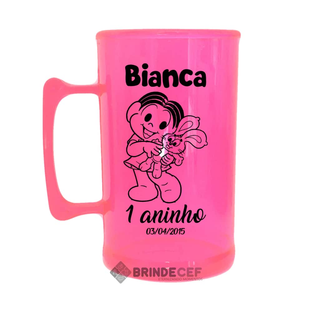 caneca de acrilico personalizada neon festa