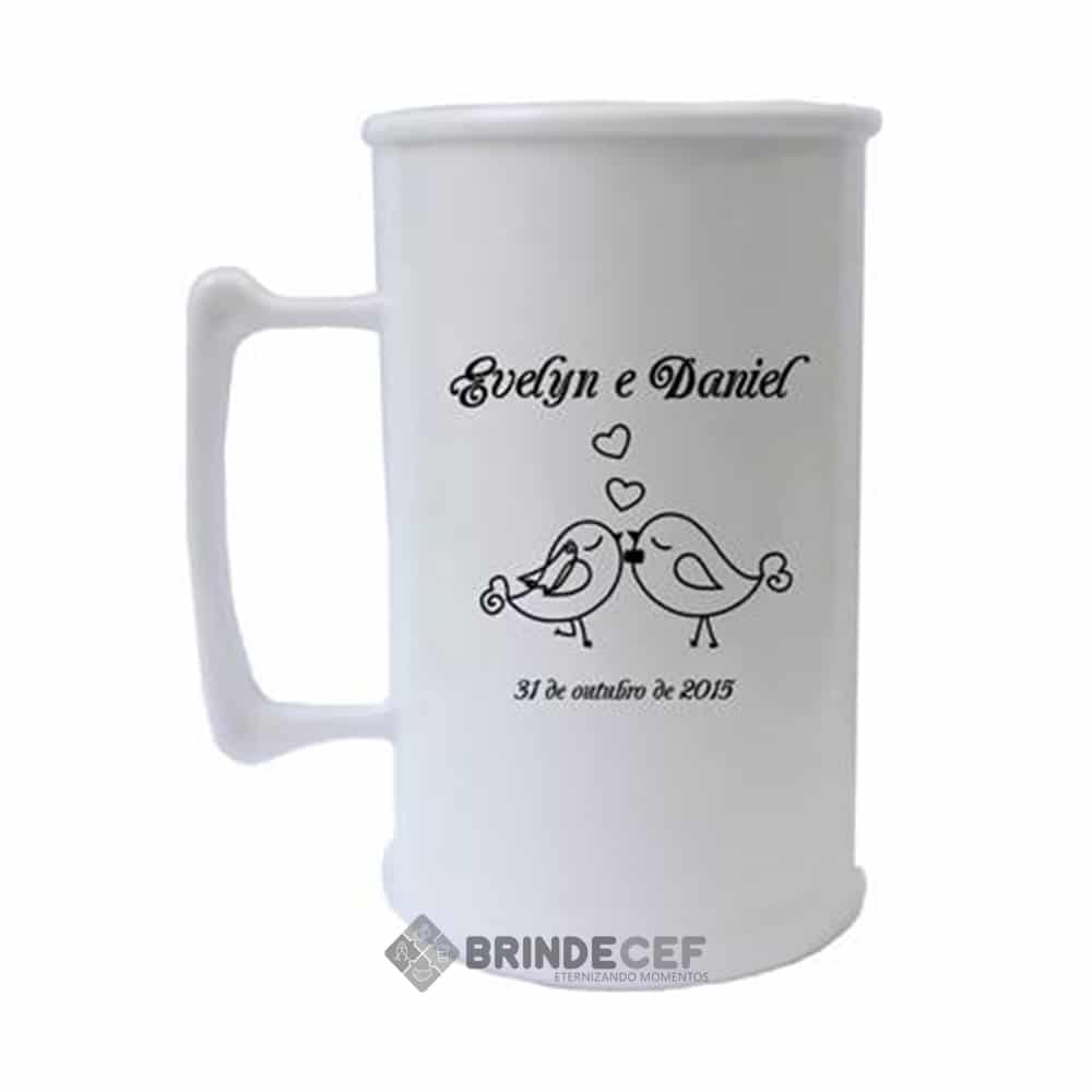 caneca de chopp personalizada de acrilico branca 1