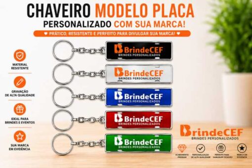 Chaveiros Personalizados Modelo Placa