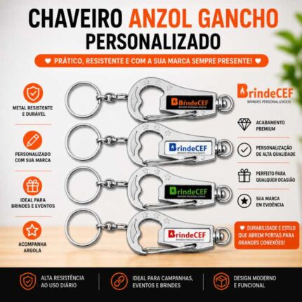 Chaveiros personalizados Anzol Gancho