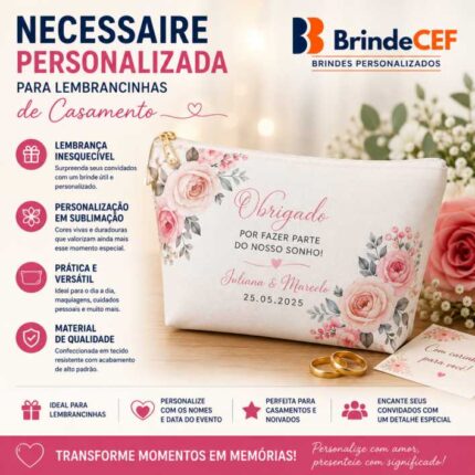 Necessaire Personalizada para Lembrancinhas de Casamento