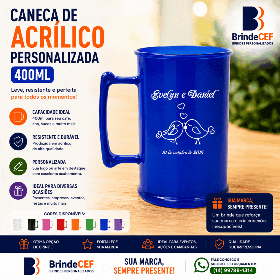 Caneca de Chopp Personalizada 400ml Caneca de Chopp Personalizada 400ml