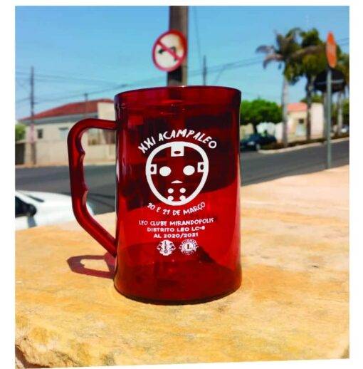 caneca vermelha de chopp 400 ml