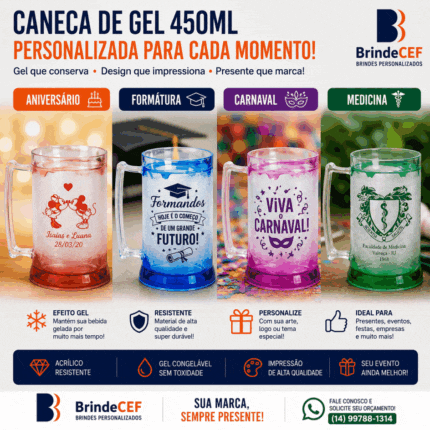 Canecas de Gel Personalizadas 450ml