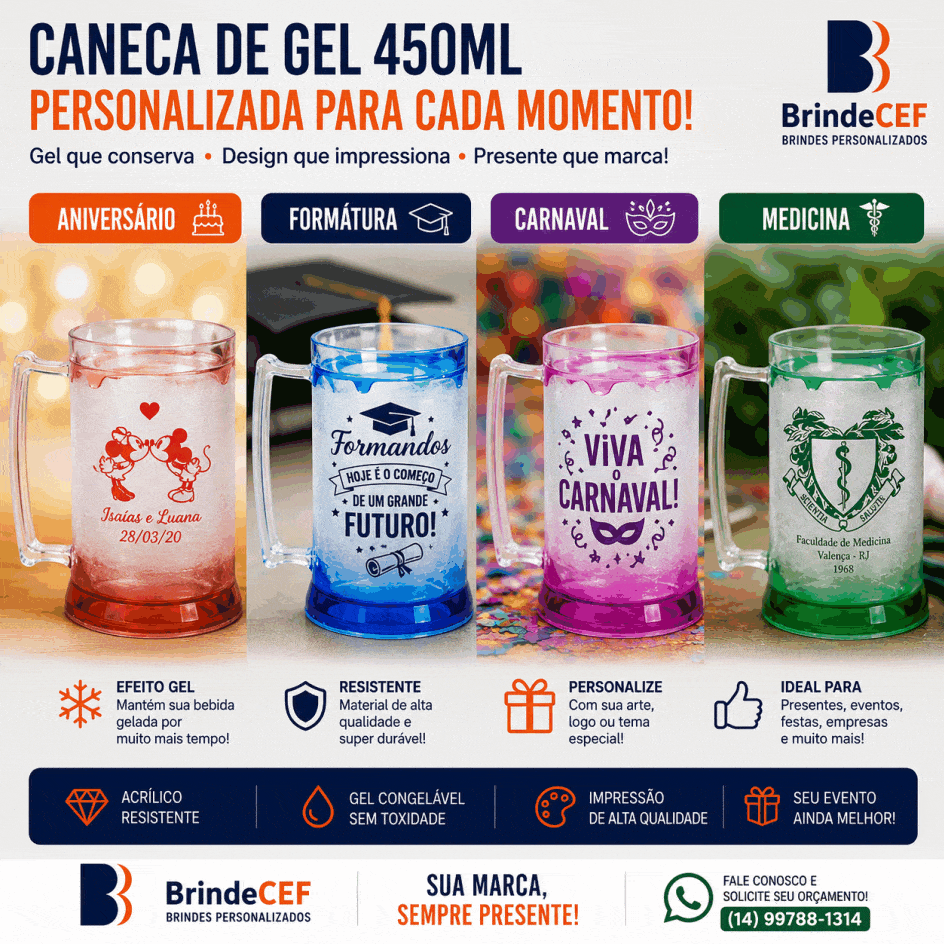 Canecas de Gel Personalizadas 450ml Canecas de Gel Personalizadas 450ml