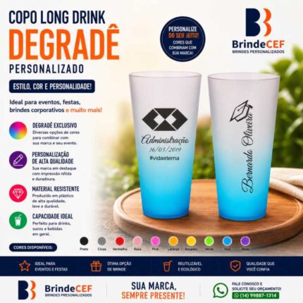 Copo Long Drink Degrade Personalizado