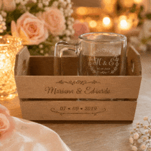 Kit Caixote de MDF 1 Caneca Taberna 340ml personalizado