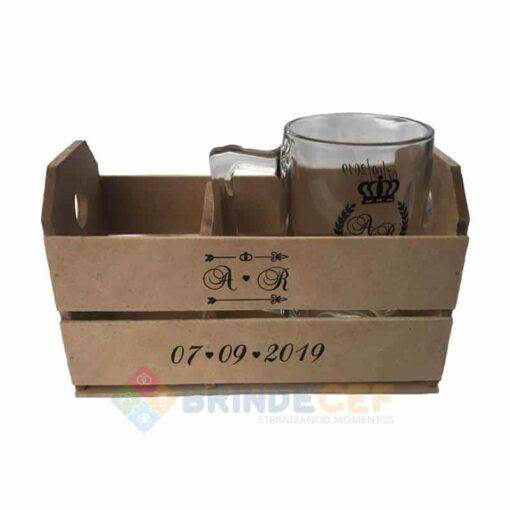 Caixote de MDF + Caneca de Vidro Taberna 340ml