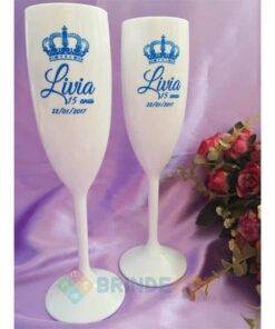 Taças de Champanhe de Acrílico 190ml Personalizadas 5