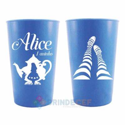 copos caldereta personalizados alice 1 aninho