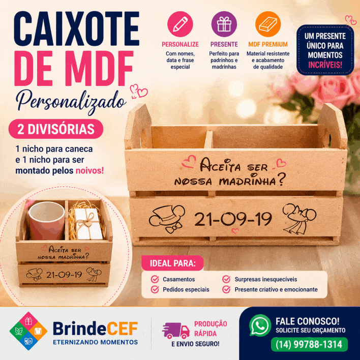 Caixote de MDF Personalizado com 2 disorias Caixote de MDF Personalizado com 2 disorias