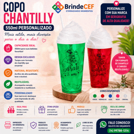Copo Chantilly 550ml Personalizado