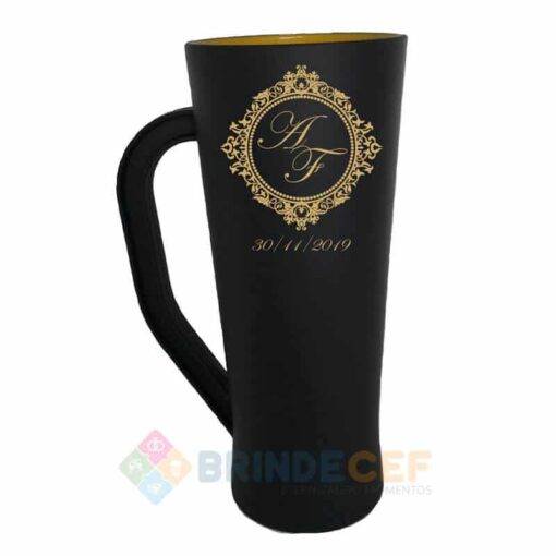 caneca slim 400ml preto fosco