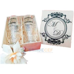 Kit Caixa de MDF + 2 Copos de Vidro modelo Munich 300ml 1