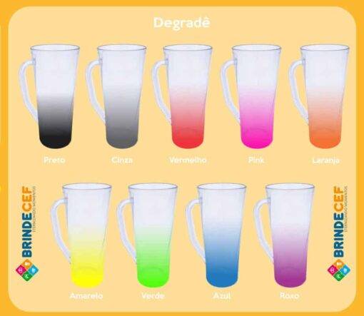 Cores de canecas degrade