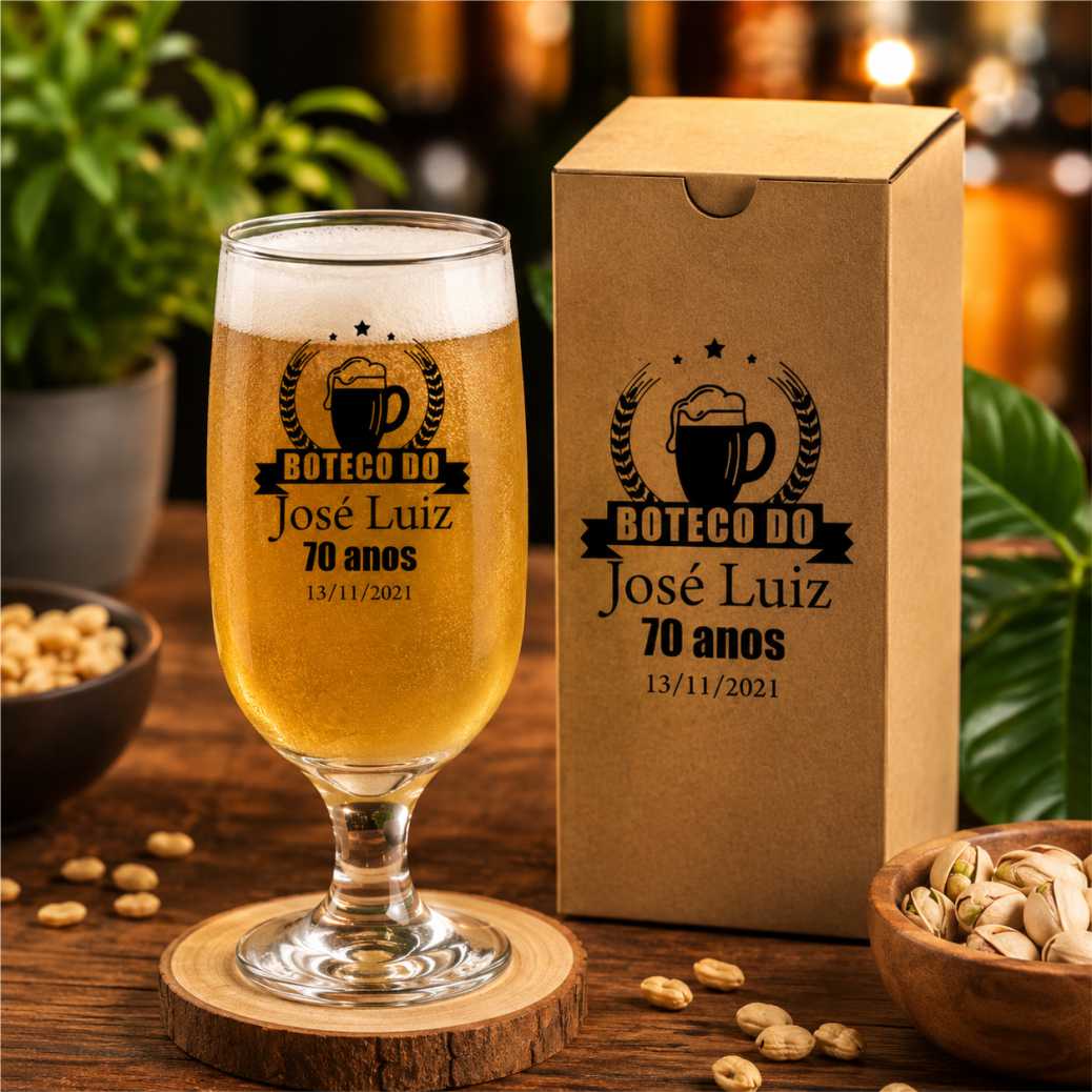 Kit Taça de Vidro Floripa 300ml + Caixinha Personalizada Kit Taça de Vidro Floripa 300ml + Caixinha Personalizada