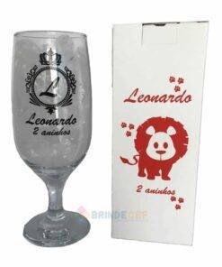 Kit Taça de Vidro modelo Floripa 300ml + Caixinha Personalizada