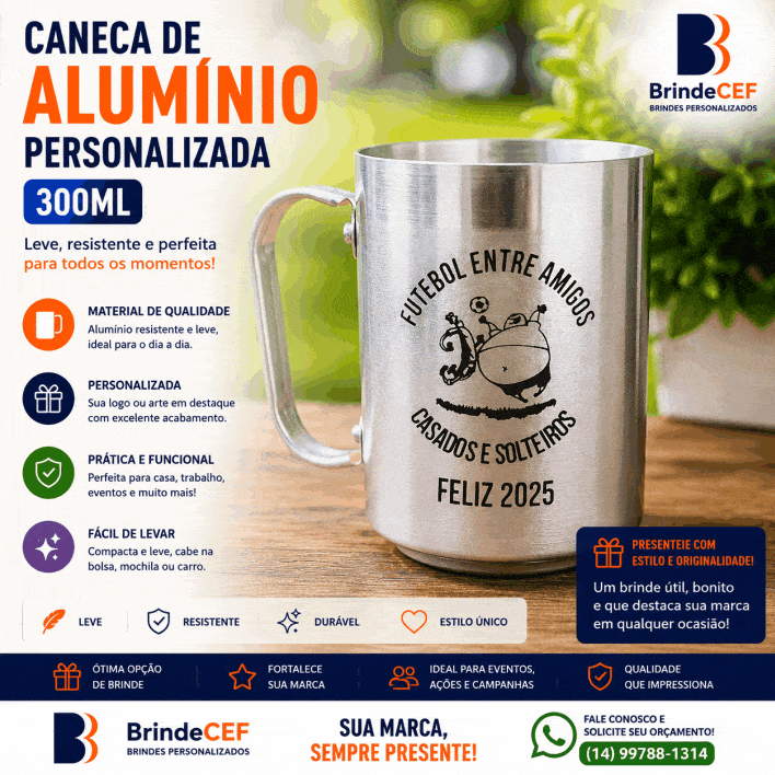 Caneca de Aluminio Personalizada 300 ml Caneca de Aluminio Personalizada 300 ml