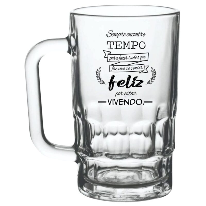 Caneca de Chopp de Vidro Lotus 350ml Personalizada