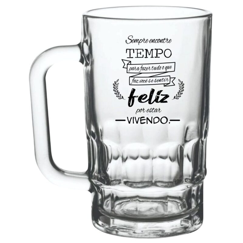 Caneca de Vidro Personalizada Lotus 350ml