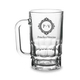 Caneca de Chopp de Vidro Lotus 350ml Personalizada