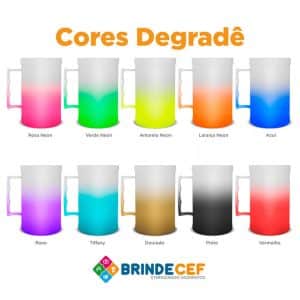 Cores Canecas de Chopp Degrade 450ml