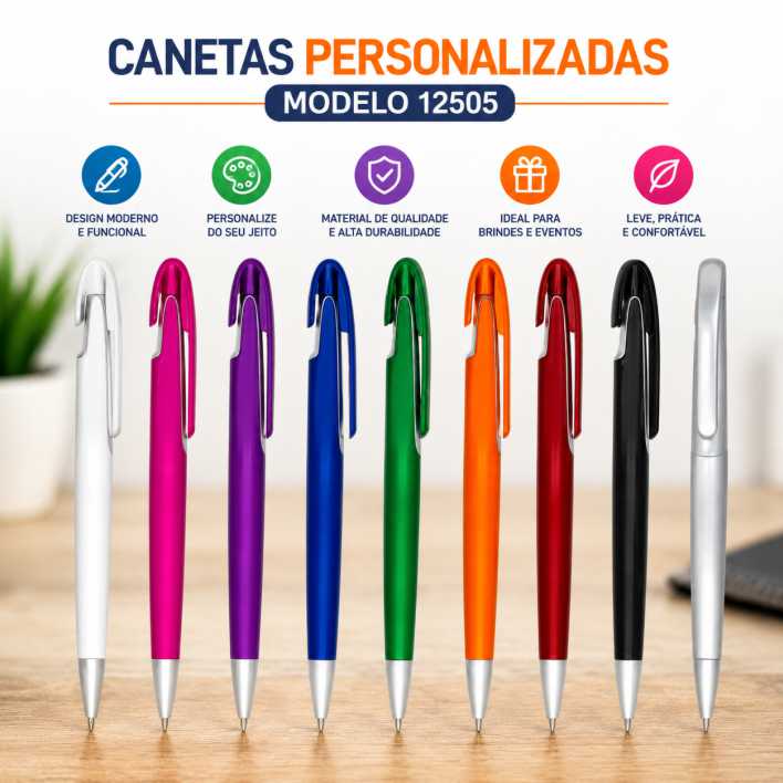 Canetas Personalizadas Plastica 12505 Canetas Personalizadas Plastica 12505