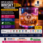 Copo de Acrílico de Whisky 330ml Personalizado