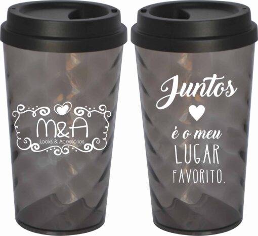 Copo de Café ou Chá Twister 500ml Personalizado (Copo Twister Com Tampa Bucks)