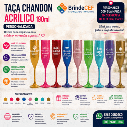 Taça de Acrilico Chandon Personalizada 190ml