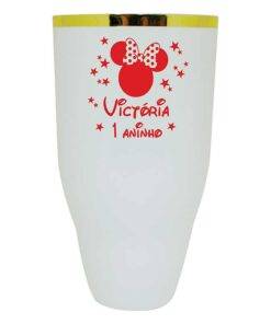 Copo de Acrílico Modelo Draft 430ml Com Borda Metalizada Personalizado