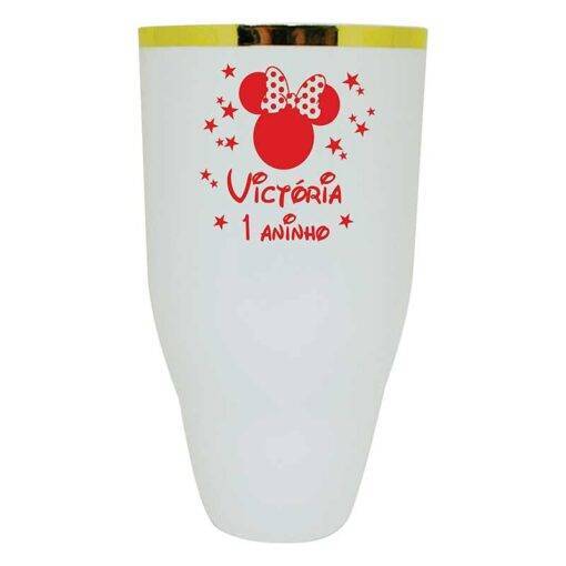 Copo de Acrílico Modelo Draft 430ml Com Borda Metalizada Personalizado