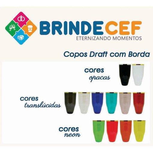 Cores Copo Draft Com Borda